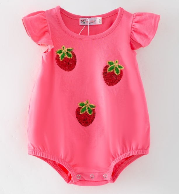 Strawberry Sequin Romper