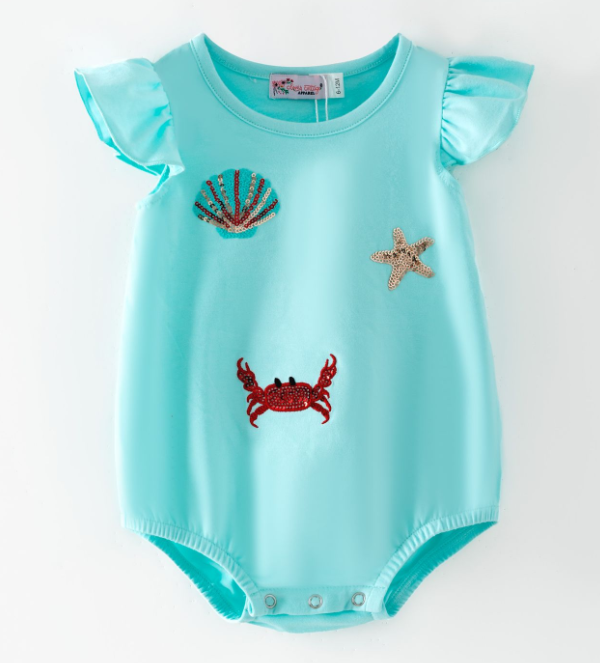 Crabby Seashell Sparkle Romper