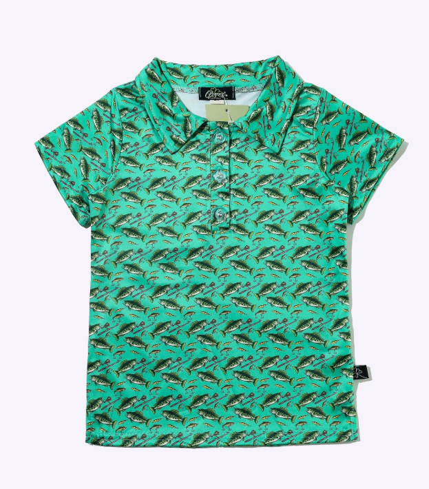 Reelin' in Green Collar Shirt
