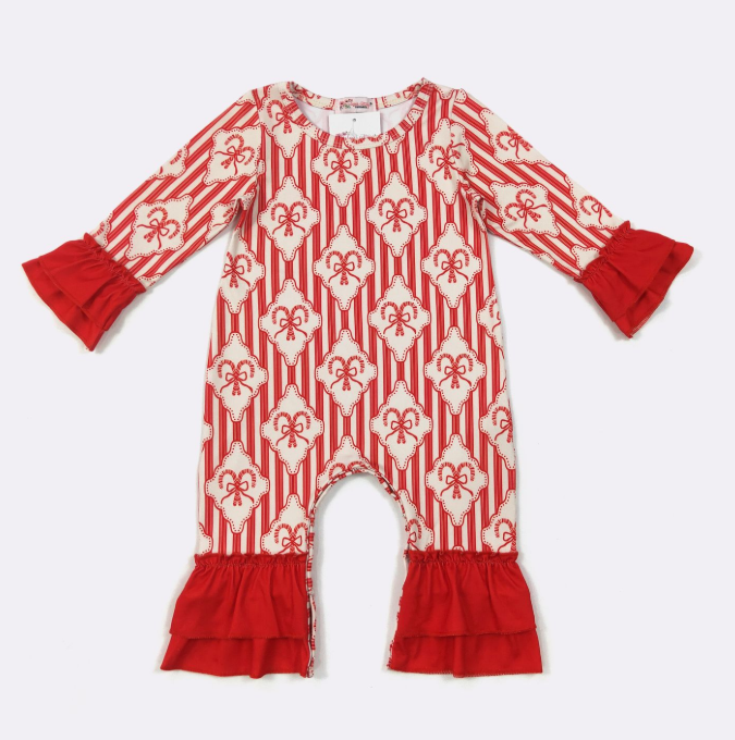 Candy Cane Stripes Baby Romper