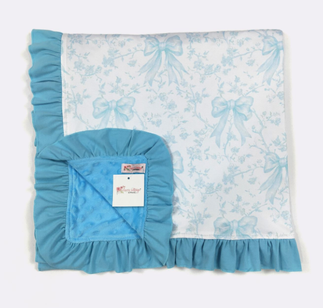 Azul Bow Minky Blanket