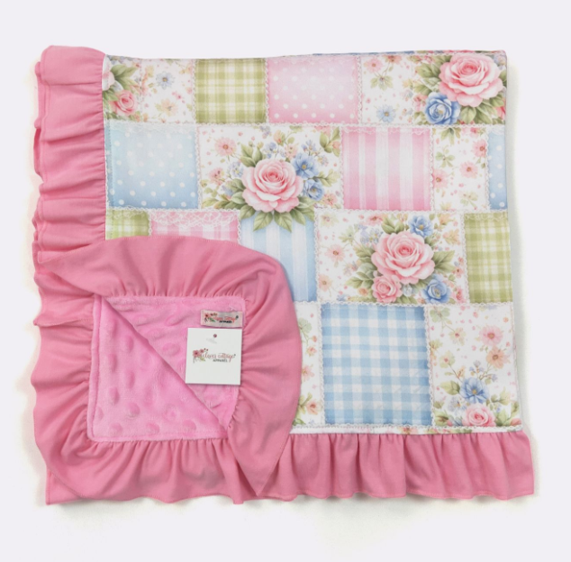 Cotton Candy Patchwork Minky Blanket