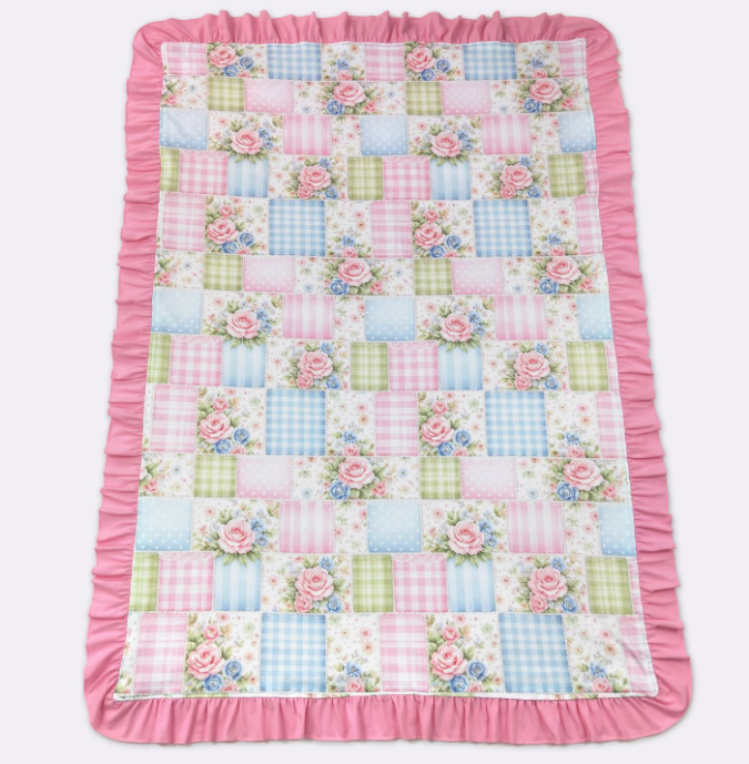 Cotton Candy Patchwork Minky Blanket