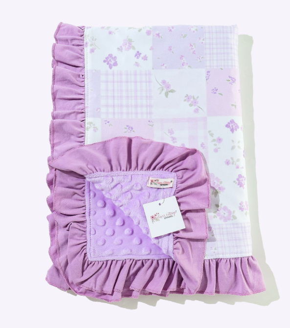 Lilac Patchwork Minky Blanket