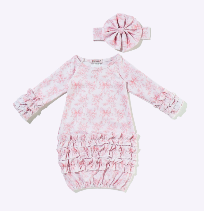 Pink Waverly Baby Gown