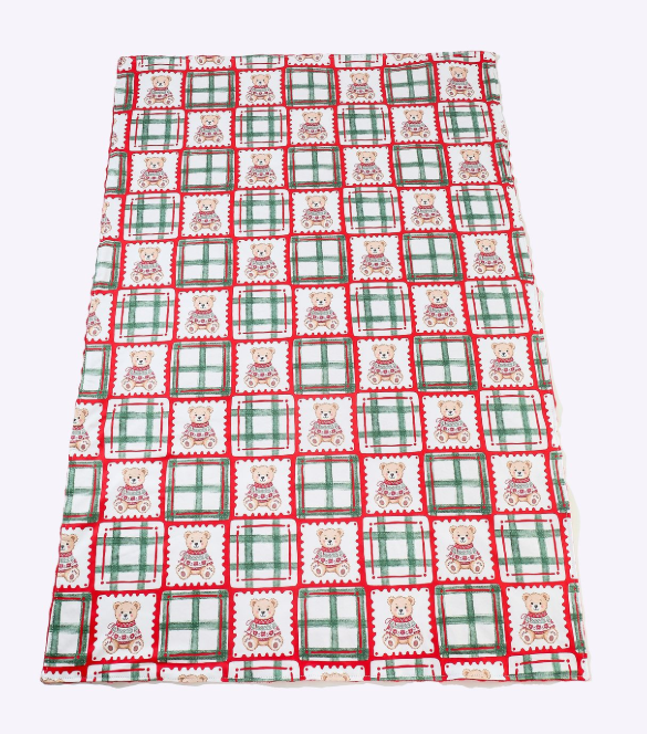 Quilted Christmas Teddy Minky Blanket
