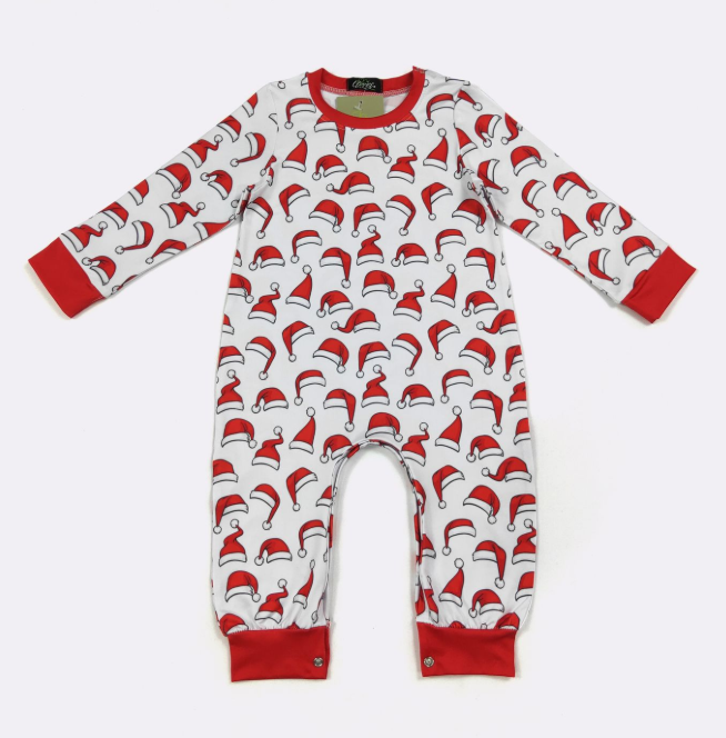 Santa Hat Boy Romper
