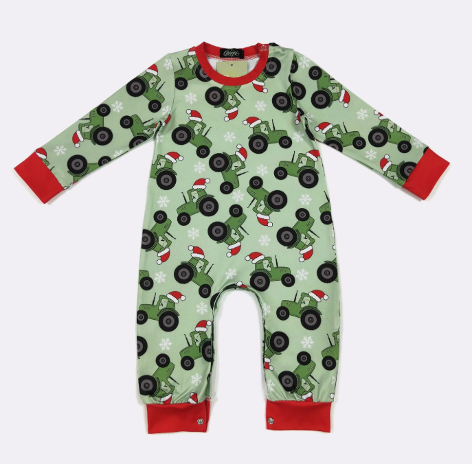 Santa Tractor Boy Romper