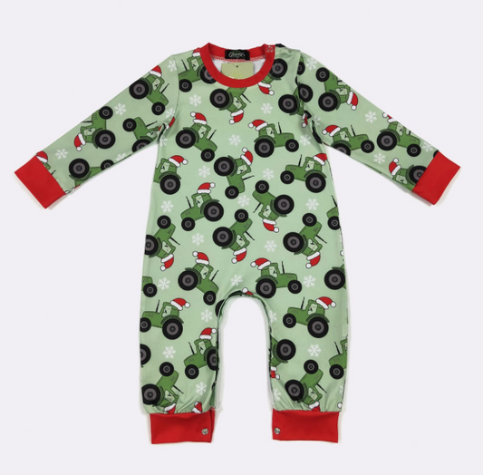 Santa Tractor Boy Romper