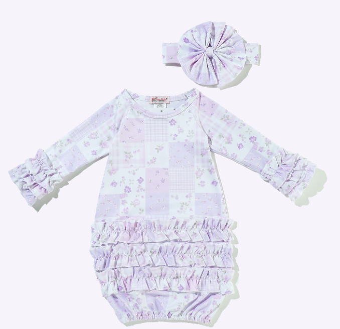 Lilac Patchwork Baby Gown