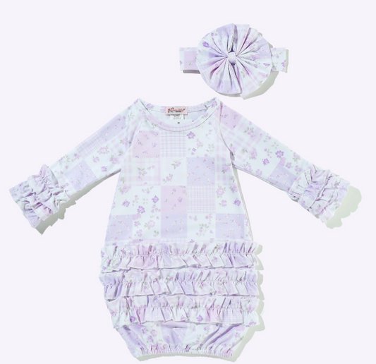 Lilac Patchwork Baby Gown