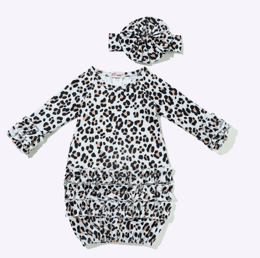 Leopard Baby Gown