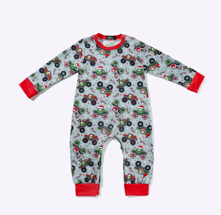 Merry Monster Truck Romper