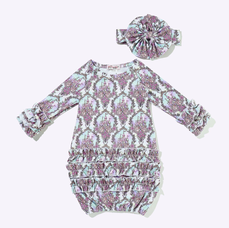 Lilac Fairytale Frames Baby Gown