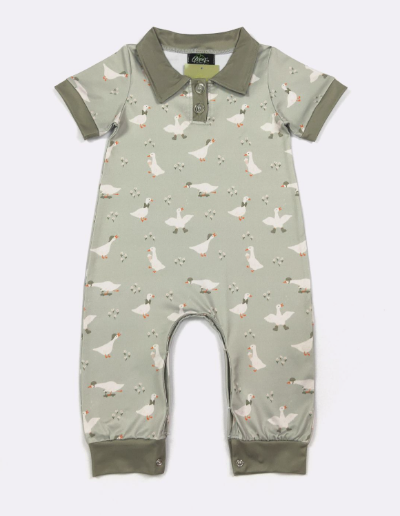 Sage Goose Boy Romper