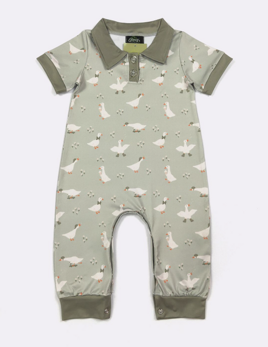 Sage Goose Boy Romper
