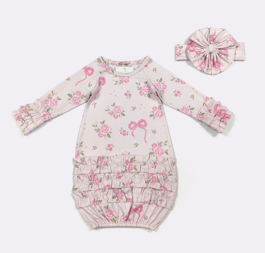 Soft Pink Elegant Baby Gown