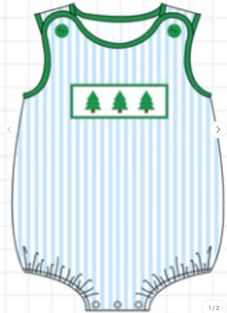 Green Christmas Tree Embroidery Bubble (ETA: 10/12/26)