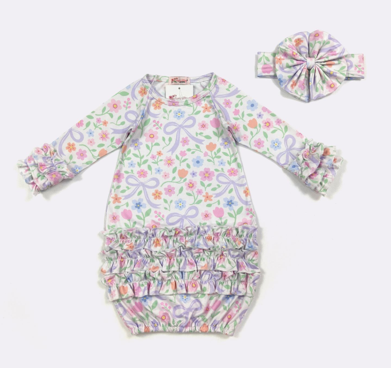 Spring Bows Baby Gown