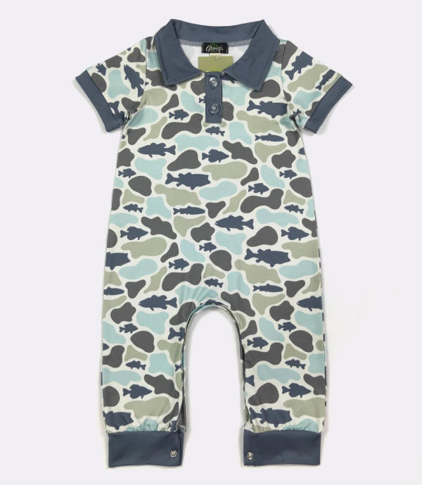 Fish Camo Boy Romper