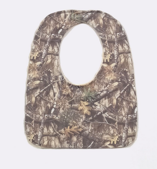 Washed Woody Camo Baby Bib (ETA: 10/21/26)