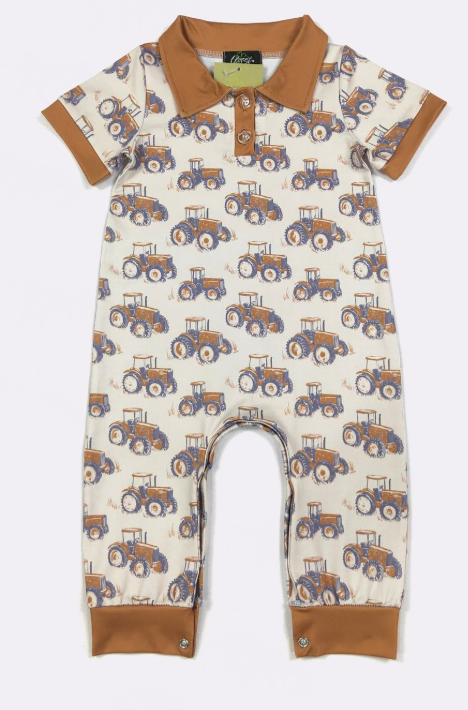 Rustic Tractor Boy Romper (ETA: 10/21/26)