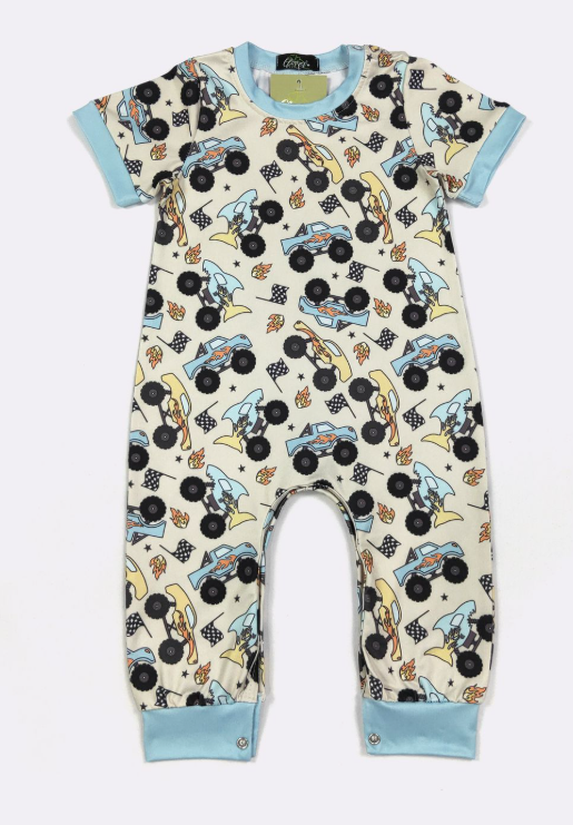 Truck Crushers Boy Romper (ETA: 10/21/26)