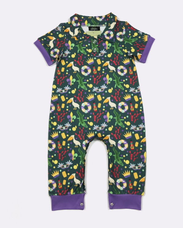 Mardi Crawl Boy Romper