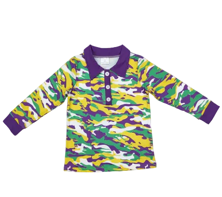 Mardi Gras Purple Camo Long Sleeve Tee