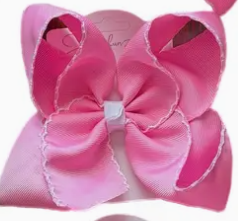 Signature Moonstitch Hair Bows – White Center