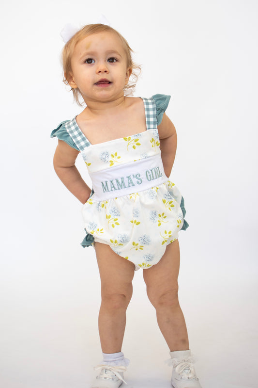 Teal Floral MAMA'S GIRL Bubble