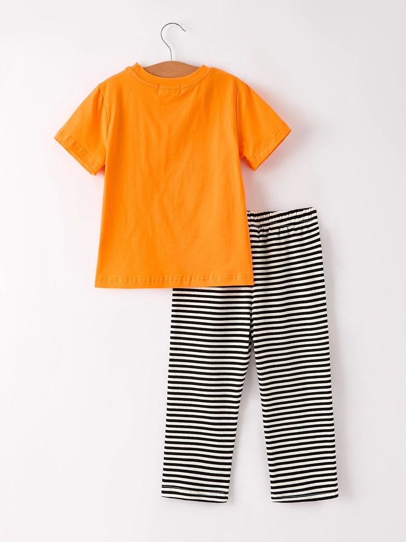 BLack Cat Striped Pant Set