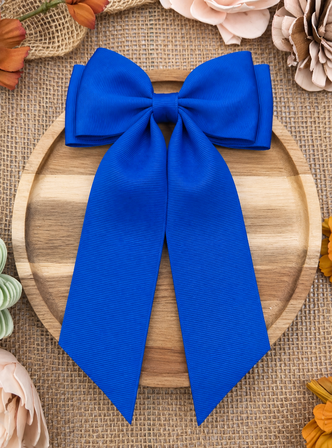 Double Looped Long Tail Boutique Hair Bow | Girls Grosgrain Hair Bow (9/8/26)