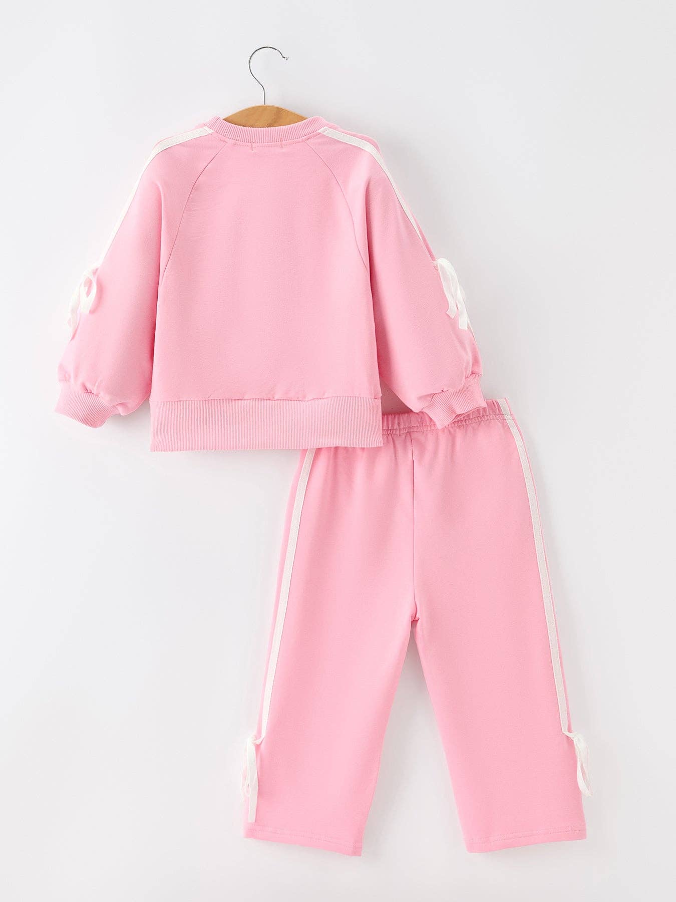PRESALE: Bubblegum Pink Bow Trim Sweatshirt and Pants Set - ETA End of August