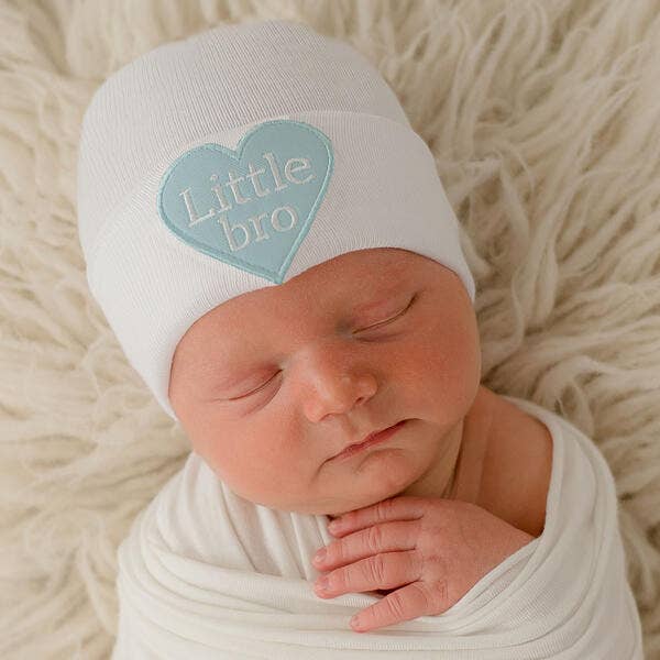 Little SIS or Bro Heart Patch White Hospital Hat