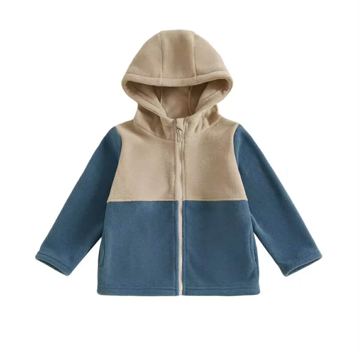 Navy and Tan Fleece Jacket
