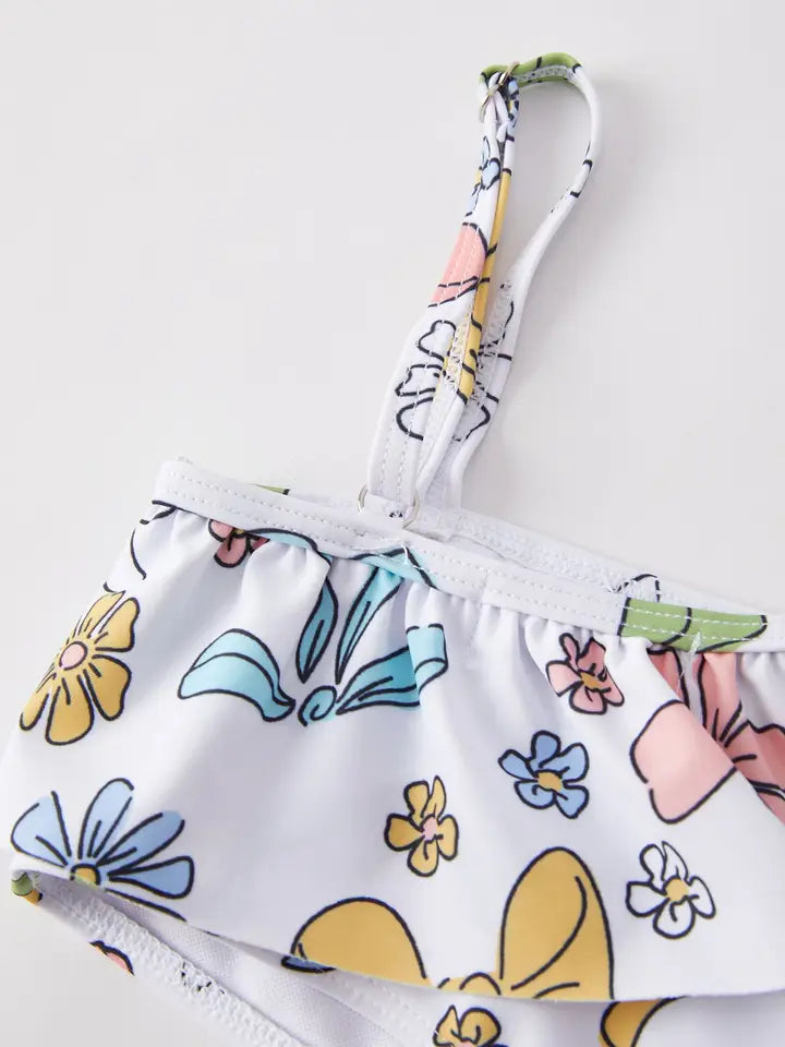 Daisy Bows One-Shoulder Swimsuit