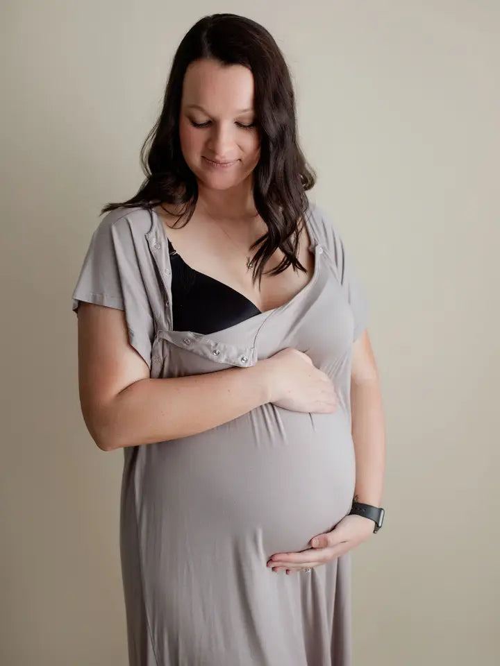 Harbor Mist Maternity Mommy Labor and Delivery/ Nursing Gown