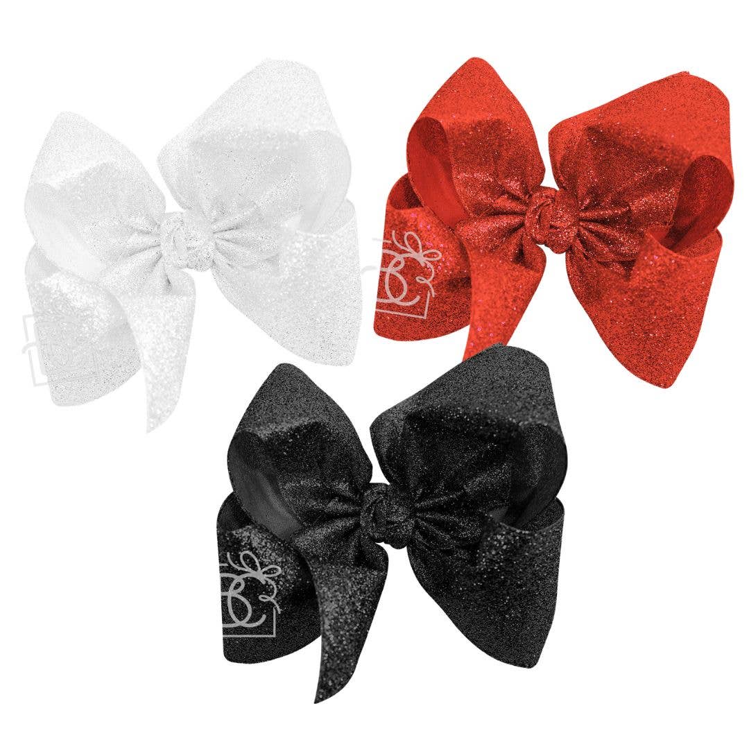 GLITTER METALLIC BOW ON CLIP