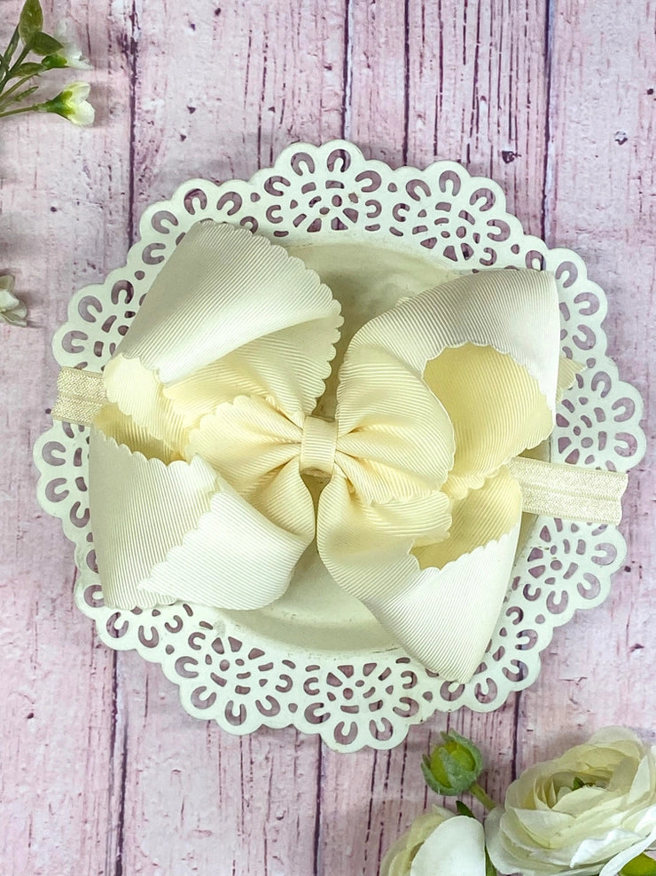 5.5" Scallop Hairbow Headband