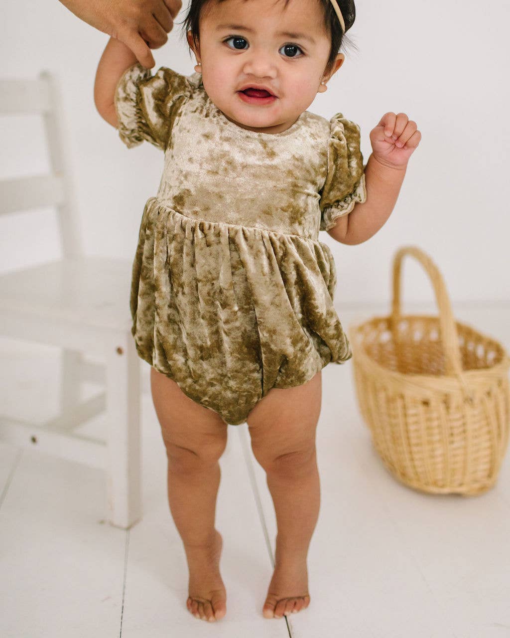 Quinn Bubble in Gold Crushed Velvet | Ollie Jay