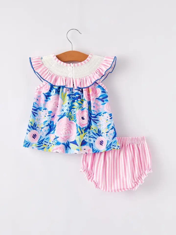 I Love Mama Floral Bloomer Set