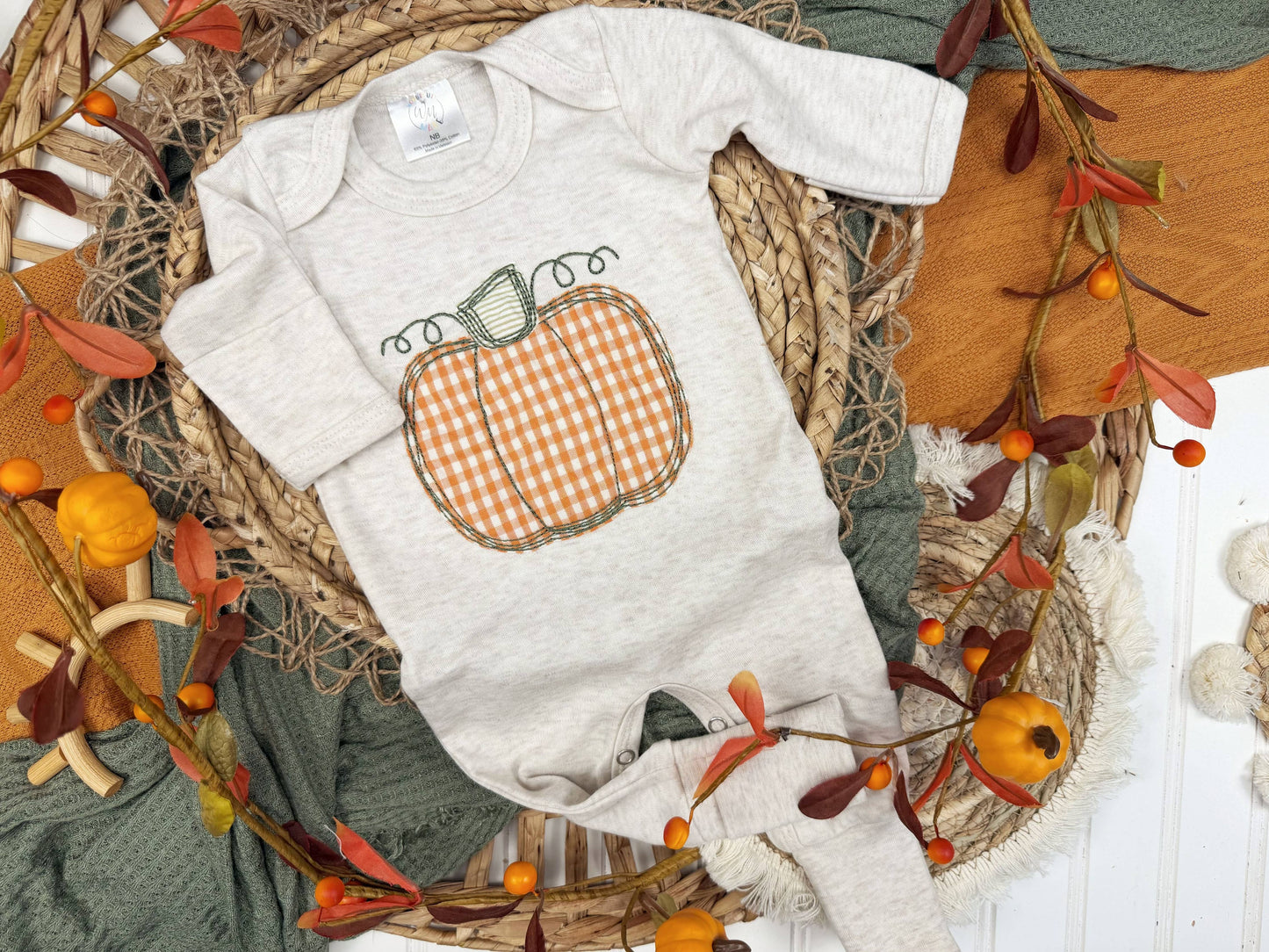 Pumpkin baby footie
