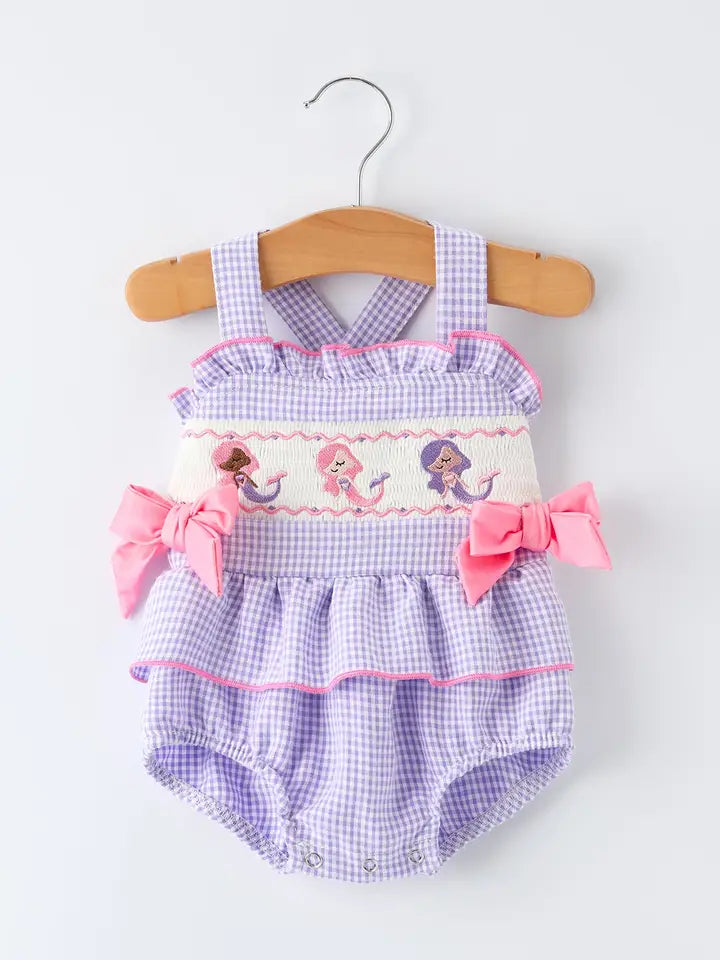 Ocean Fantasy Embroidery Baby Girls Romper