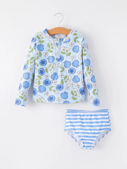 "Blueberry" Floral Swim Wear