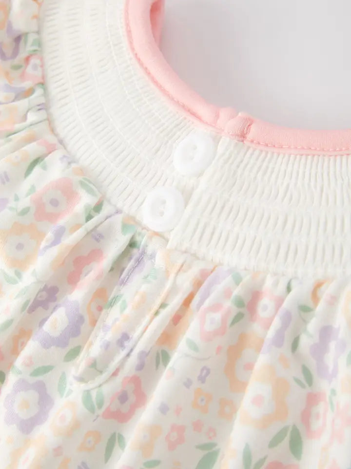 Easter Blessings Cross Embroidered Romper