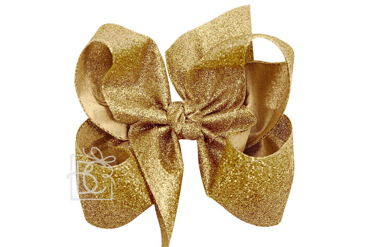 GLITTER METALLIC BOW ON CLIP