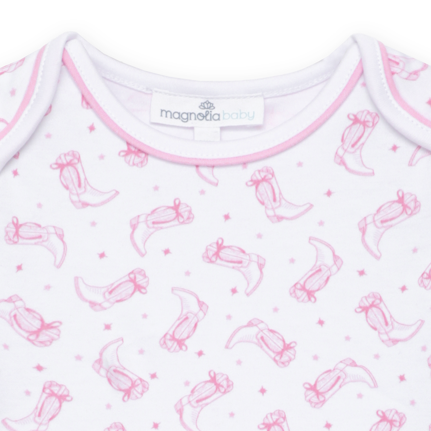 Darling Cowboy Boots Print Bodysuit - Pink