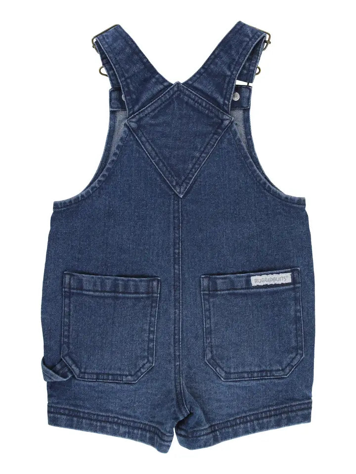 Boys Medium Wash Short Overalls