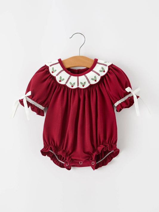 Christmas Holly Petals Romper - ETA mid/late September